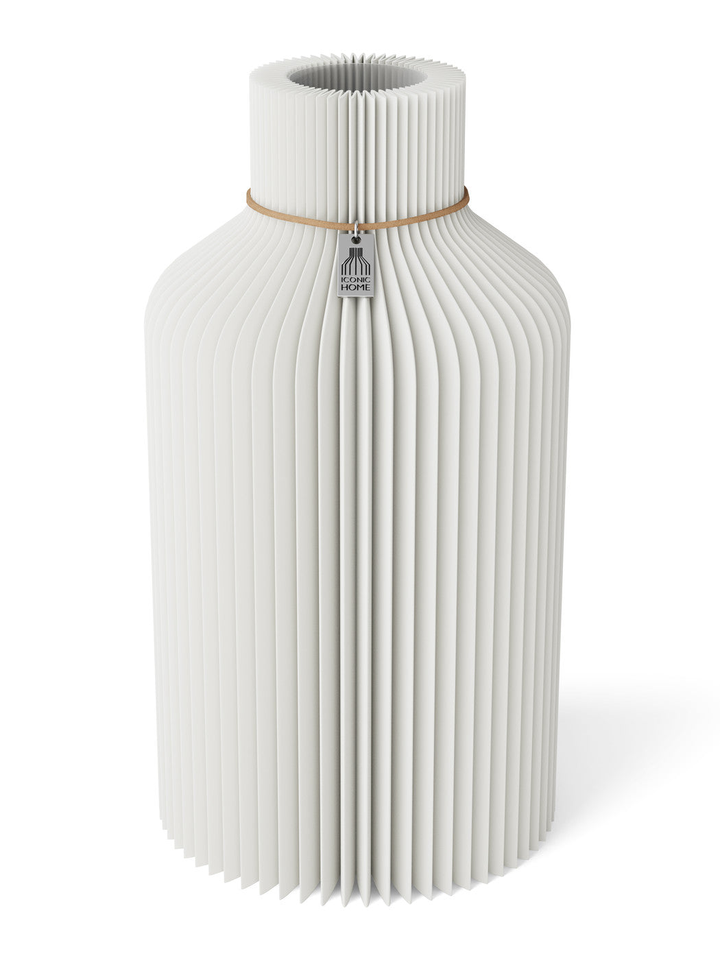 Vase Pure Pure White 35 cm ICONIC HOME Naturfarbenes Band
