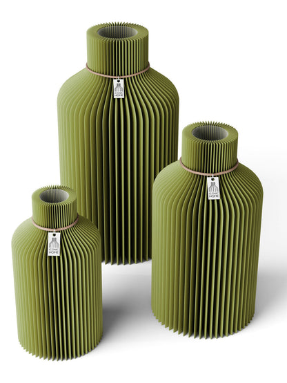 ICONIC HOME Vase Pure Set aus 3 Vasen in Matcha Green
