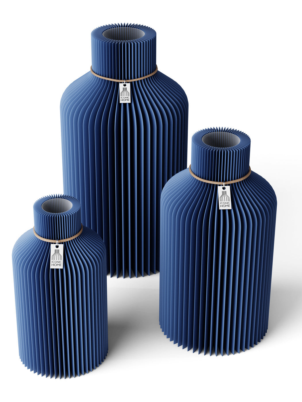 3er-Set Vase Pure Sea Blue ICONIC HOME