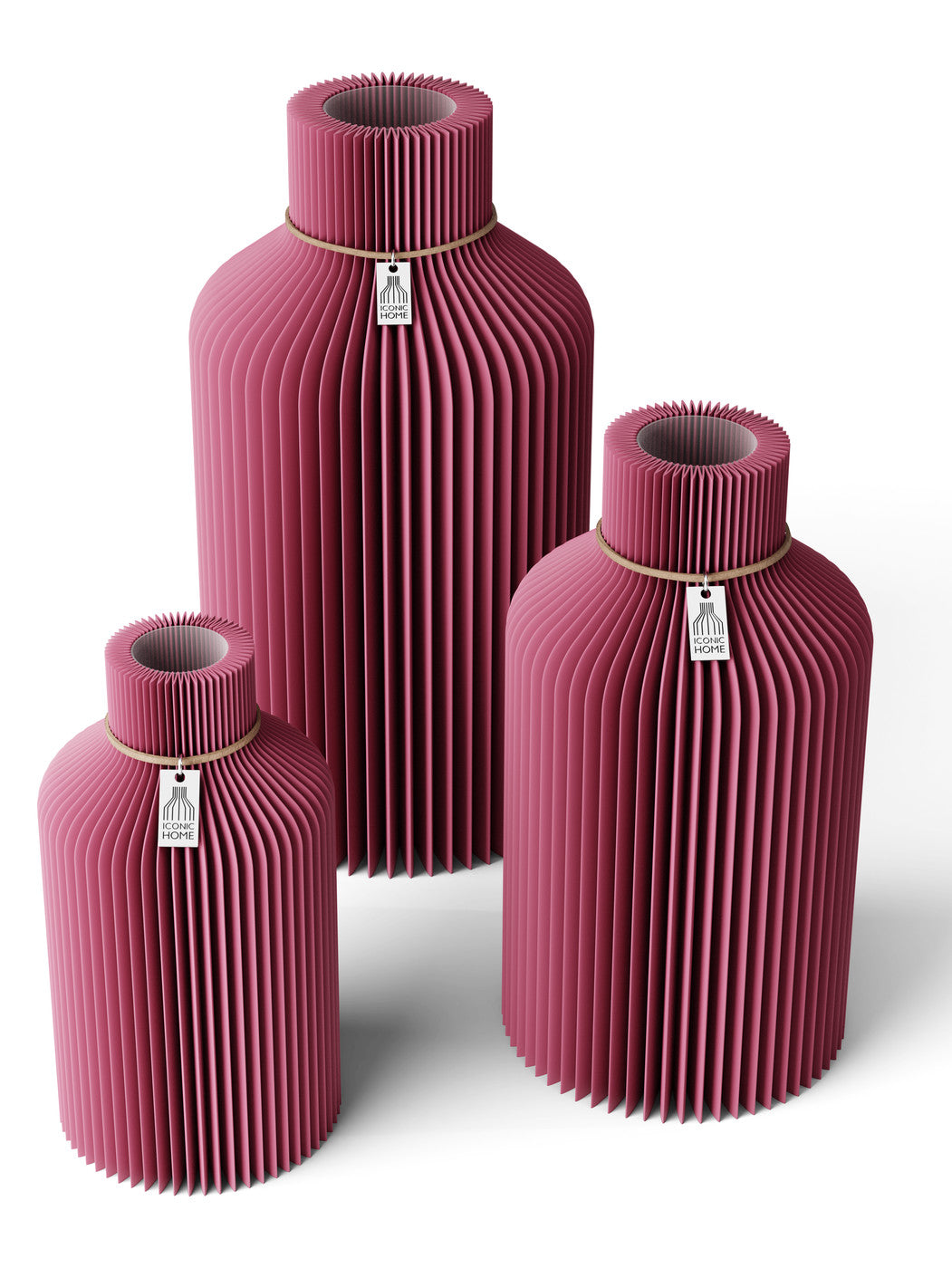 Vase Pure Set 3 Vasen Soft Berry ICONIC HOME