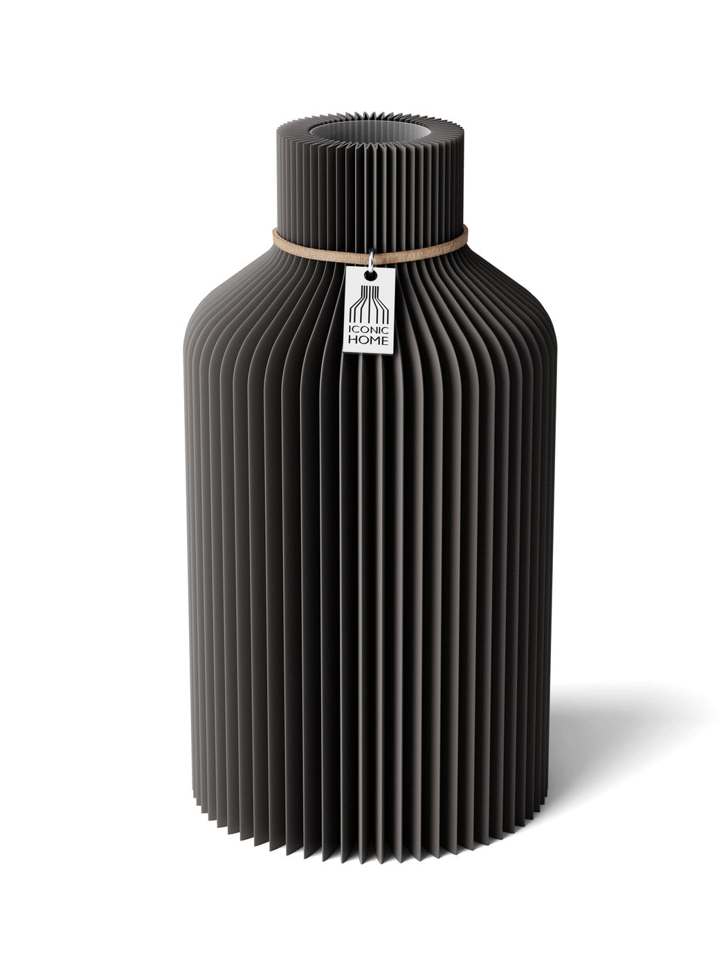Vase Pure Stormy Gray 22 cm ICONIC HOME Naturfarbenes Band