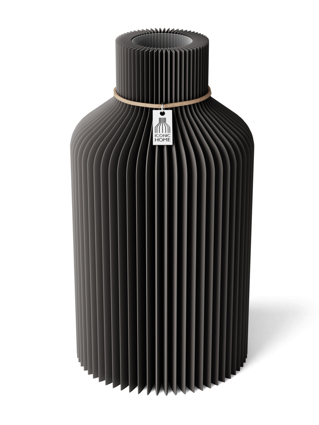 Vase Pure Stormy Gray 28 cm ICONIC HOME Naturfarbenes Band