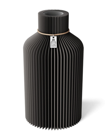 Vase Pure Stormy Gray 28 cm ICONIC HOME Naturfarbenes Band