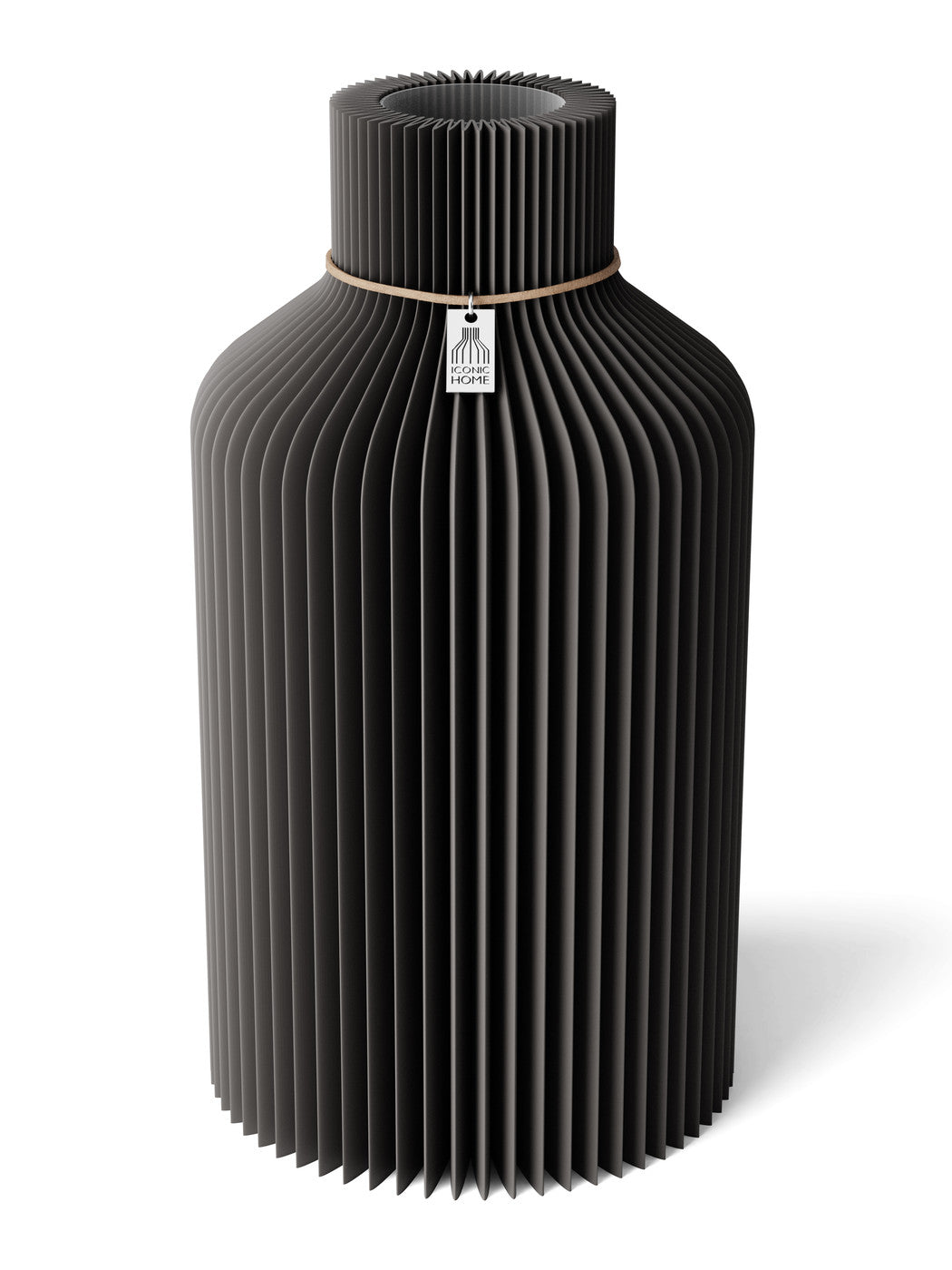 Vase Pure Stormy Gray 35 cm ICONIC HOME Naturfarbenes Band