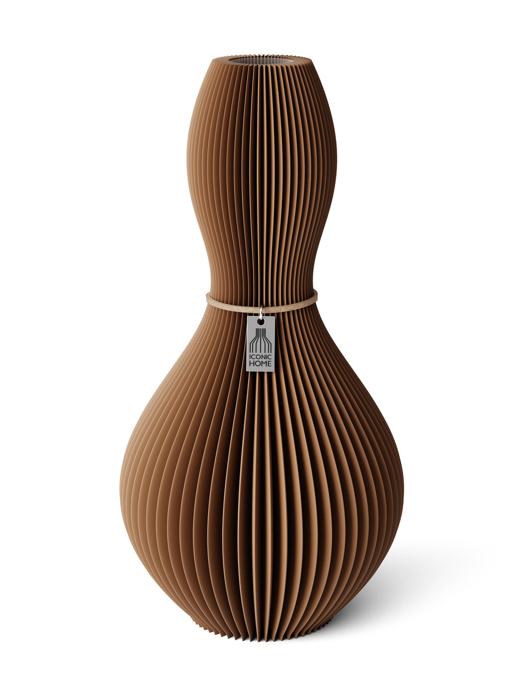Vase Shape Choco Brown 32 cm ICONIC HOME Naturfarbenes Band