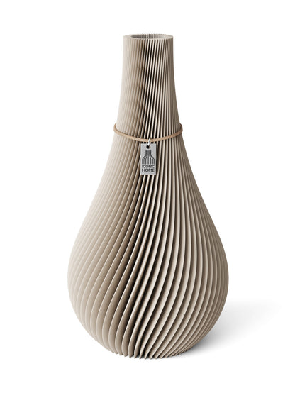 Vase Twist Cozy Greige 32 cm ICONIC HOME Naturfarbenes Band