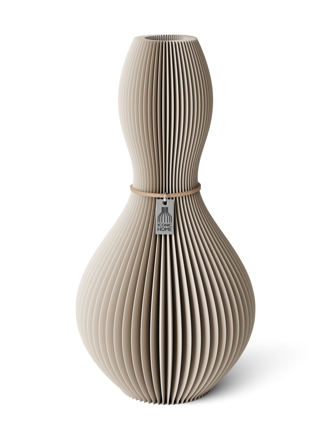 Vase Shape Cozy Greige 32 cm ICONIC HOME Naturfarbenes Band