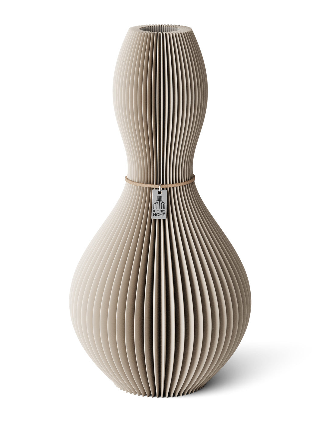 Vase Shape Cozy Greige 38 cm ICONIC HOME Naturfarbenes Band