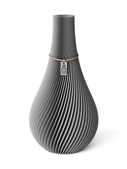 Vase Twist Dreamy Gray 32 cm ICONIC HOME Naturfarbenes Band