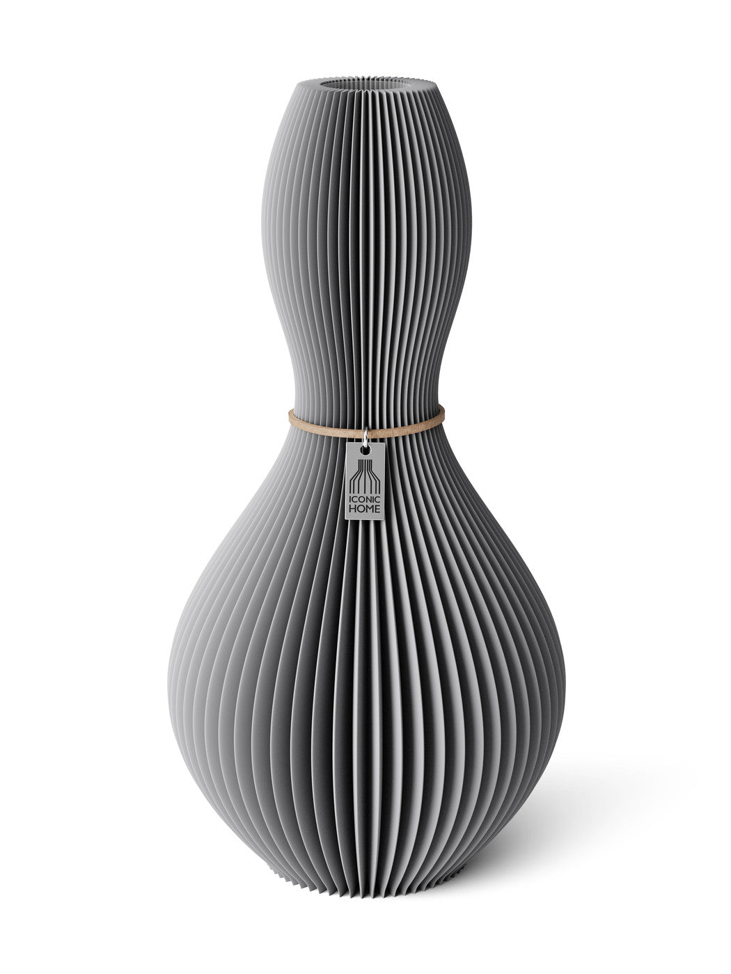 Vase Shape Dreamy Gray 32 cm ICONIC HOME Naturfarbenes Band