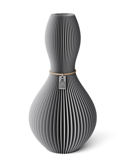 Vase Shape Dreamy Gray 32 cm ICONIC HOME Naturfarbenes Band