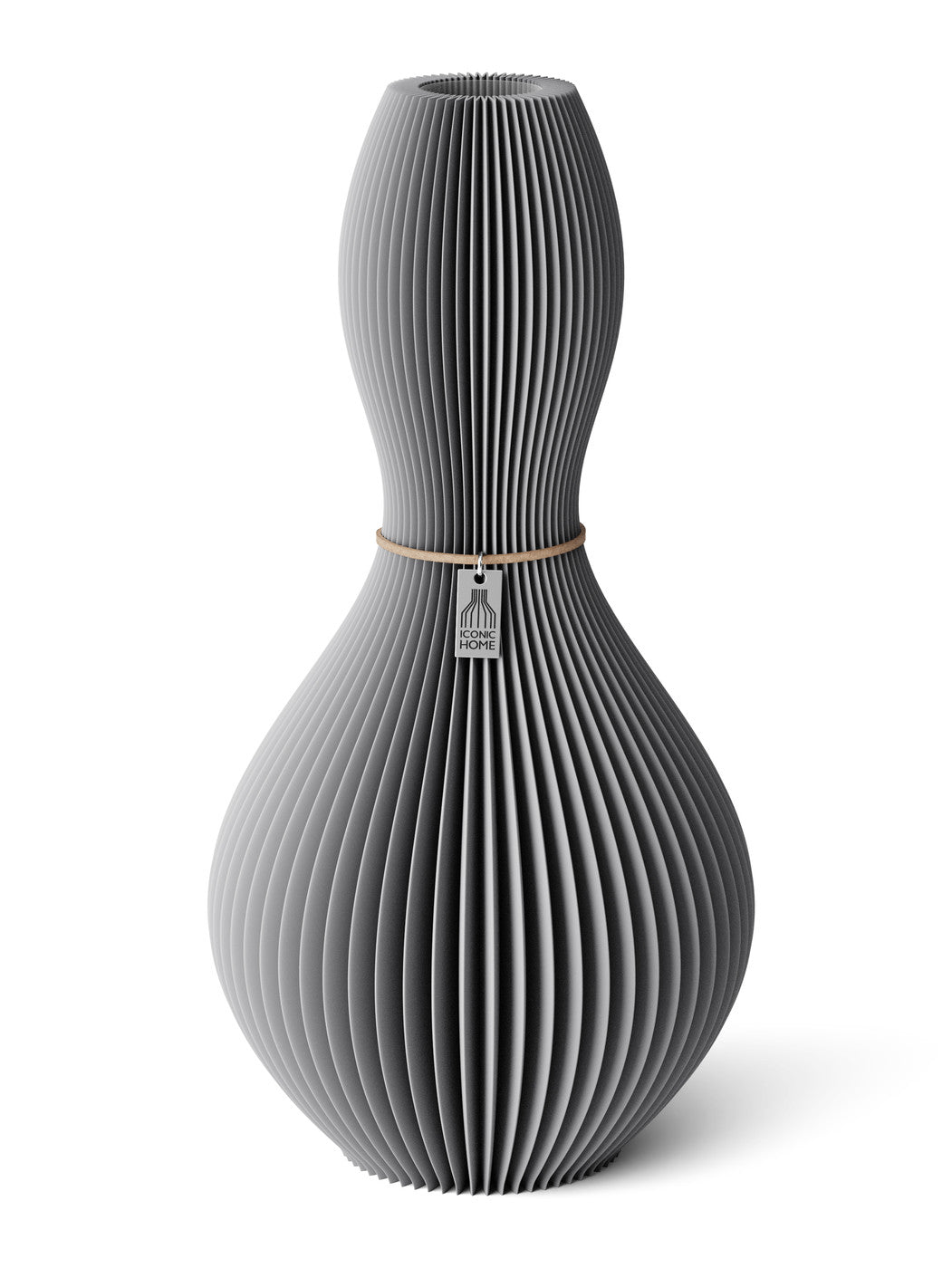 Vase Shape Dreamy Gray 38 cm ICONIC HOME Naturfarbenes Band