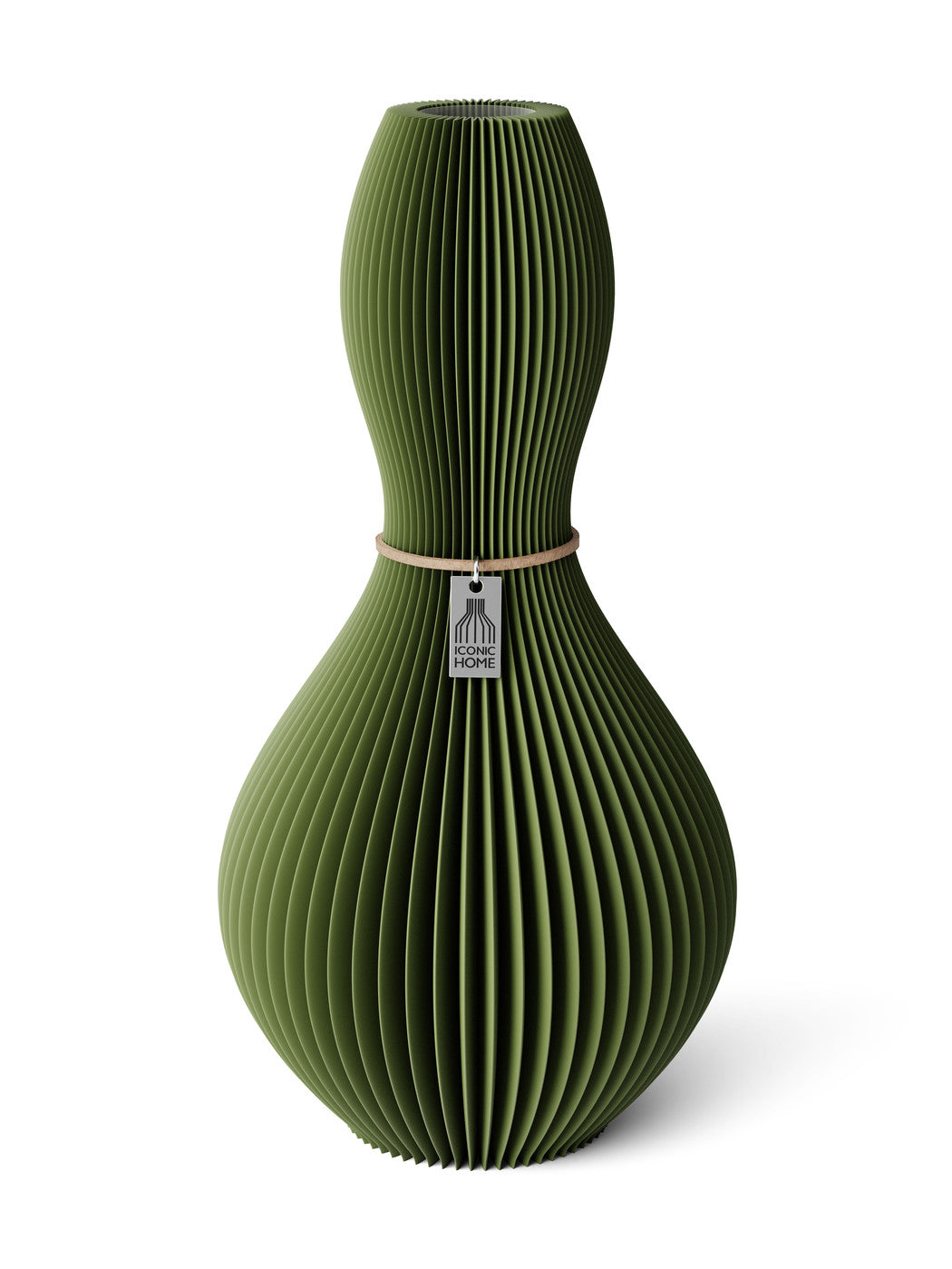 Vase Shape Moss Green 32 cm ICONIC HOME Naturfarbenes Band