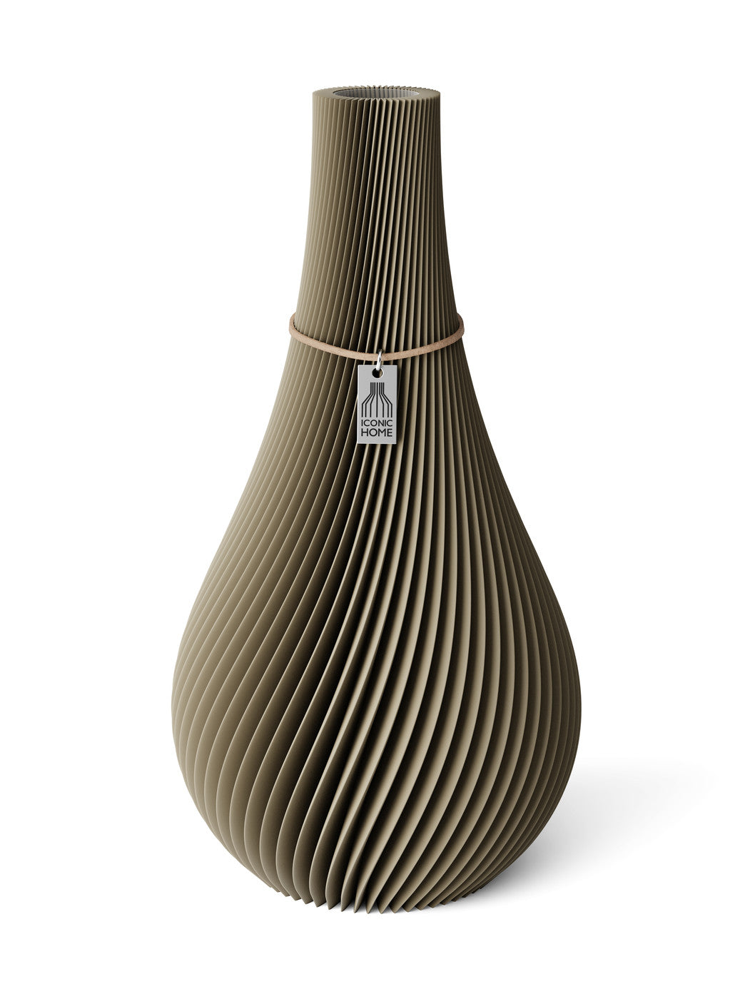 Vase Twist Mystic Mud 32 cm ICONIC HOME Naturfarbenes Band