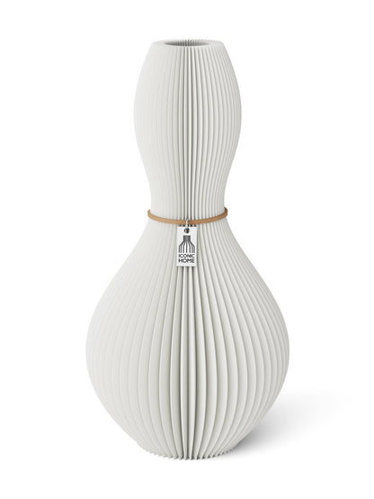 Vase Shape Pure White 32 cm ICONIC HOME Naturfarbenes Band