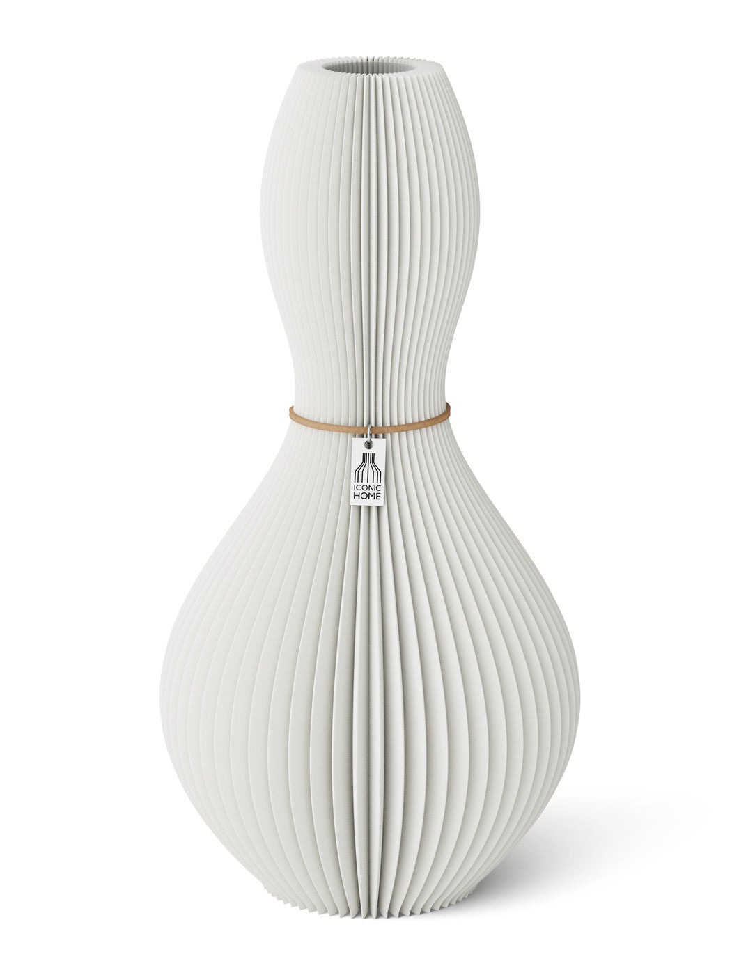 Vase Shape Pure White 38 cm ICONIC HOME Naturfarbenes Band