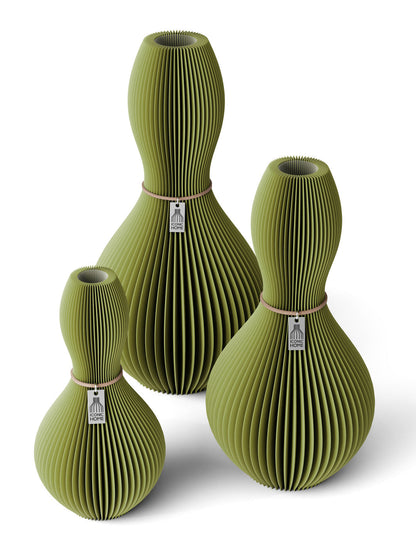 ICONIC HOME Vase Shape Set aus 3 Vasen in Matcha Green