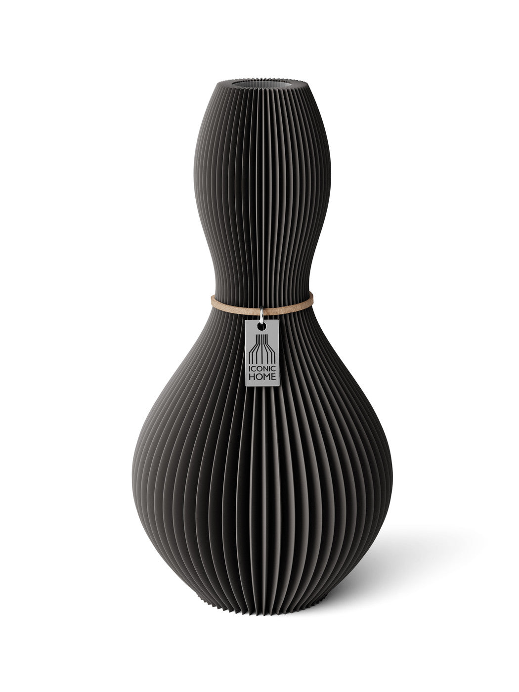 Vase Shape Stormy Gray 24 cm ICONIC HOME Naturfarbenes Band