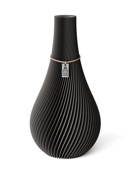 Vase Twist Stormy Gray 32 cm ICONIC HOME Naturfarbenes Band