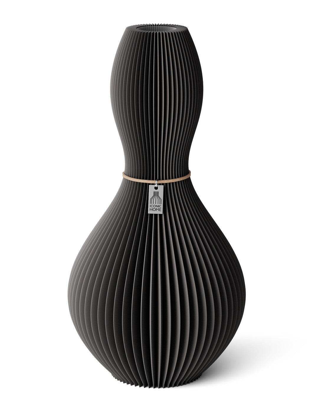 Vase Shape Stormy Gray 38 cm ICONIC HOME Naturfarbenes Band