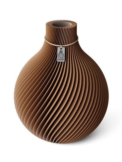 Vase Sphere Choco Brown 26 cm ICONIC HOME Naturfarbenes Band