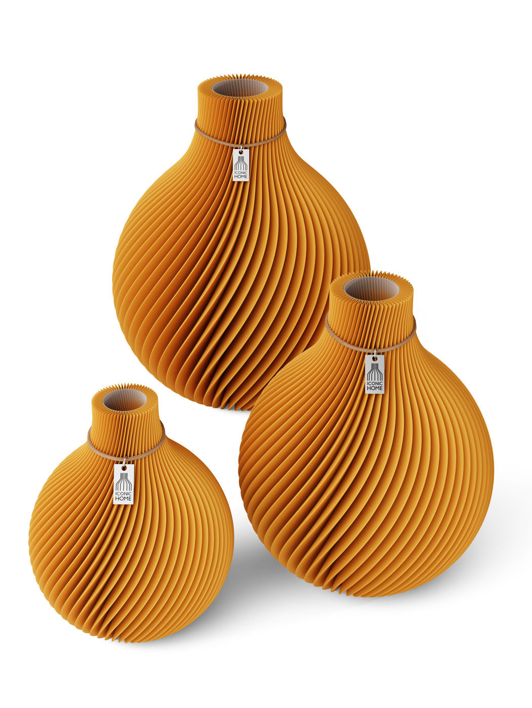 Vase Sphere Set aus 3 Vasen Golden Sunrise ICONIC HOME