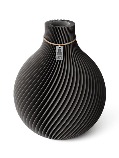 Vase Sphere Stormy Gray 26 cm ICONIC HOME Naturfarbenes Band