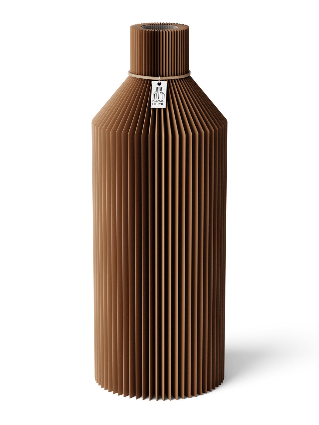Vase Straight Choco Brown 38 cm ICONIC HOME Naturfarbenes Band