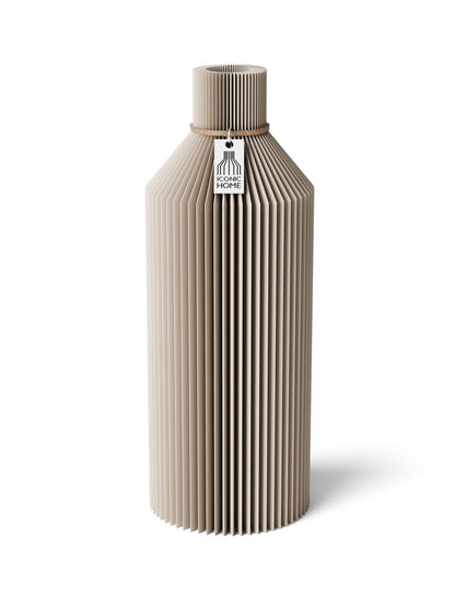 Vase Straight Cozy Greige 24 cm ICONIC HOME Naturfarbenes Band