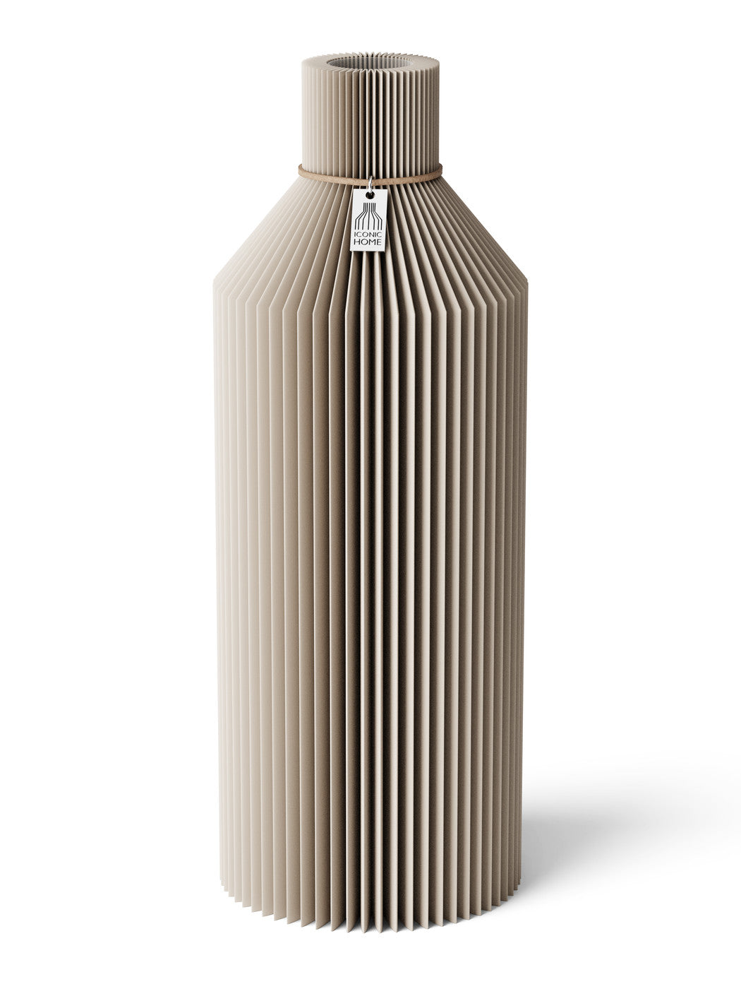 Vase Straight Cozy Greige 38 cm ICONIC HOME Naturfarbenes Band