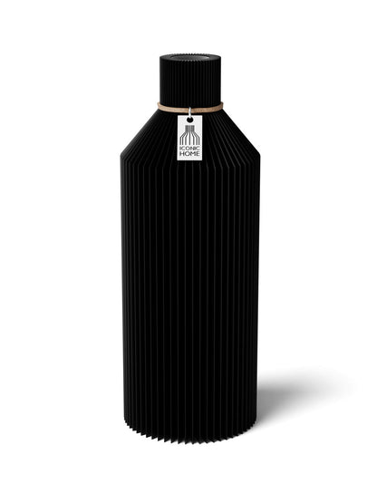 Vase Straight Deep Black 24 cm ICONIC HOME Naturfarbenes Band