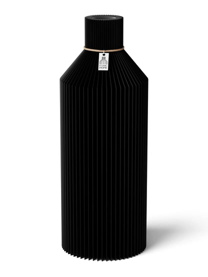 Vase Straight Deep Black 38 cm ICONIC HOME Naturfarbenes Band