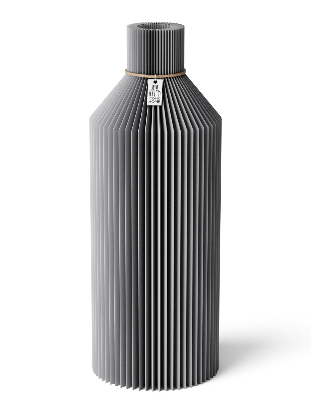 Vase Straight Dreamy Gray 38 cm ICONIC HOME Naturfarbenes Band