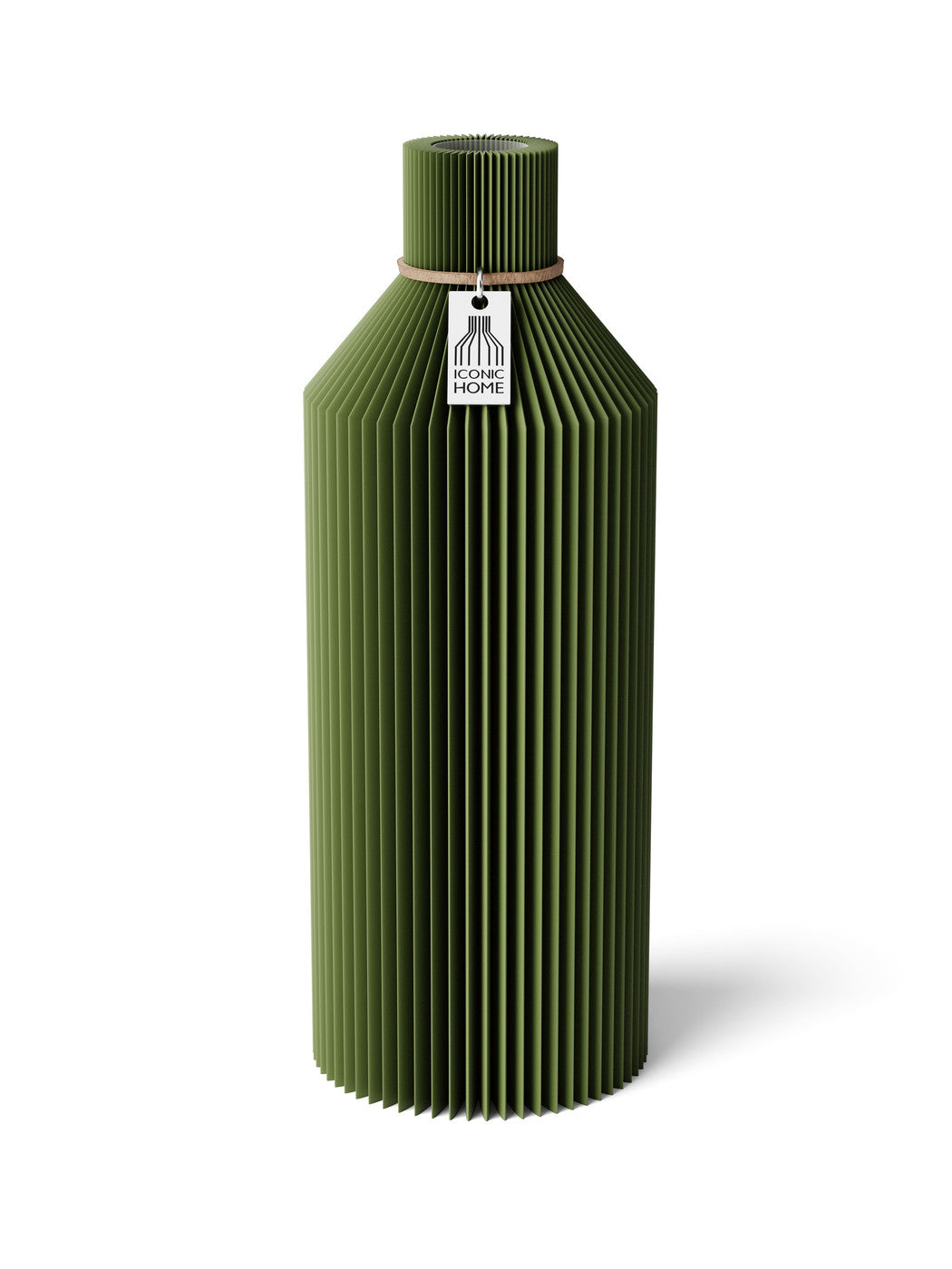 Vase Straight Moss Green 24 cm ICONIC HOME Naturfarbenes Band