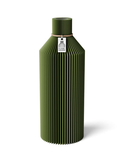 Vase Straight Moss Green 24 cm ICONIC HOME Naturfarbenes Band