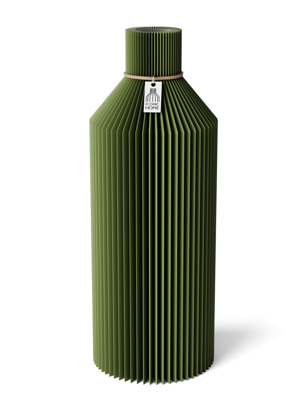 Vase Straight Moss Green 32 cm ICONIC HOME Naturfarbenes Band