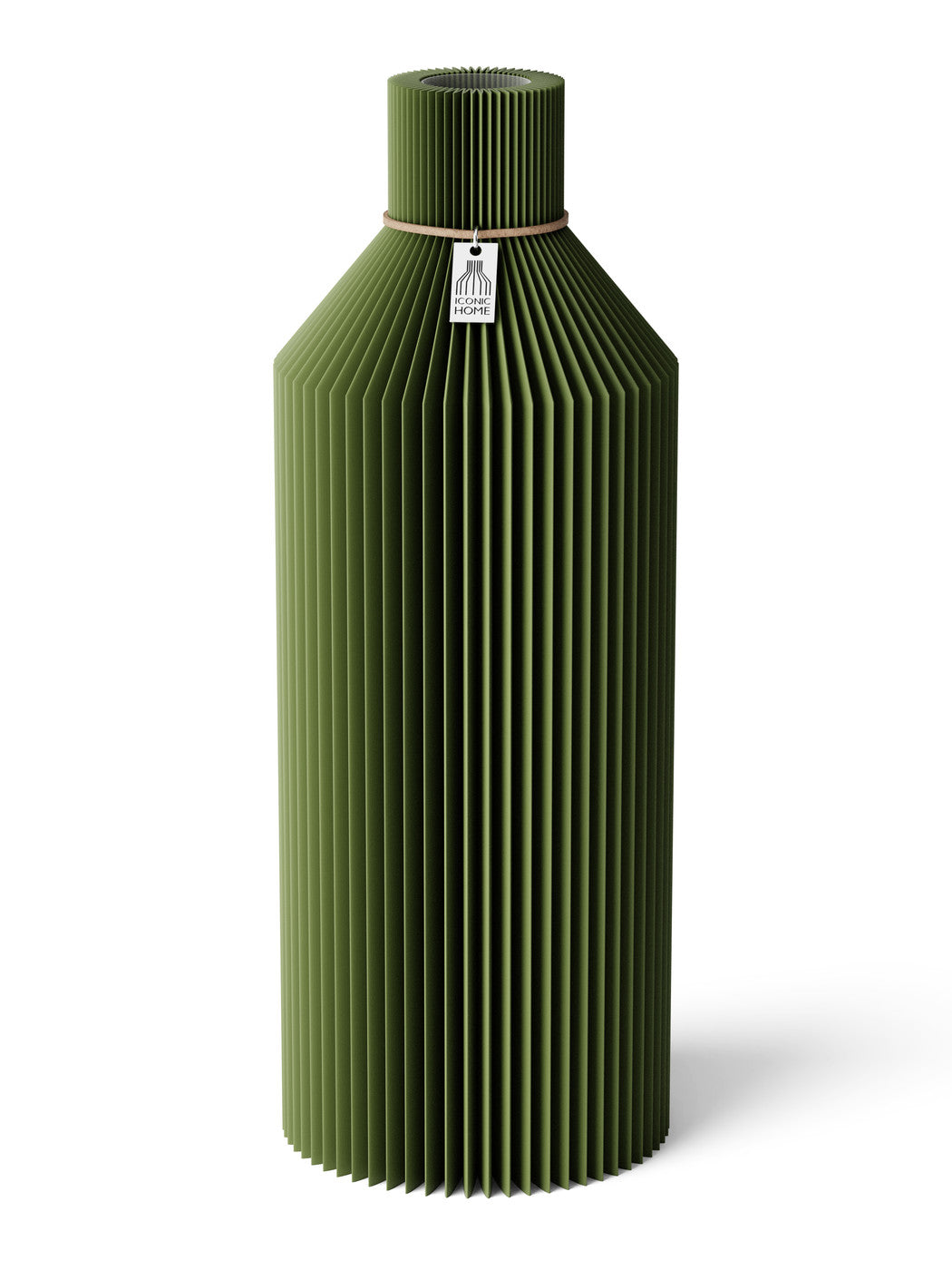 Vase Straight Moss Green 38 cm ICONIC HOME Naturfarbenes Band