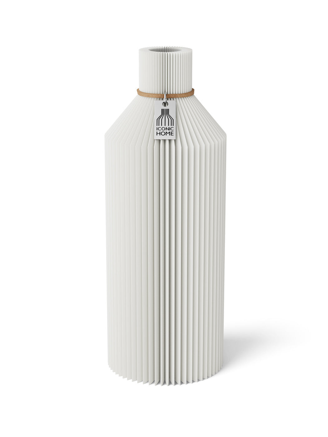 Vase Straight Pure White 24 cm ICONIC HOME Naturfarbenes Band
