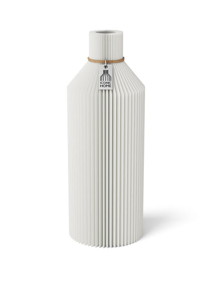 Vase Straight Pure White 24 cm ICONIC HOME Naturfarbenes Band