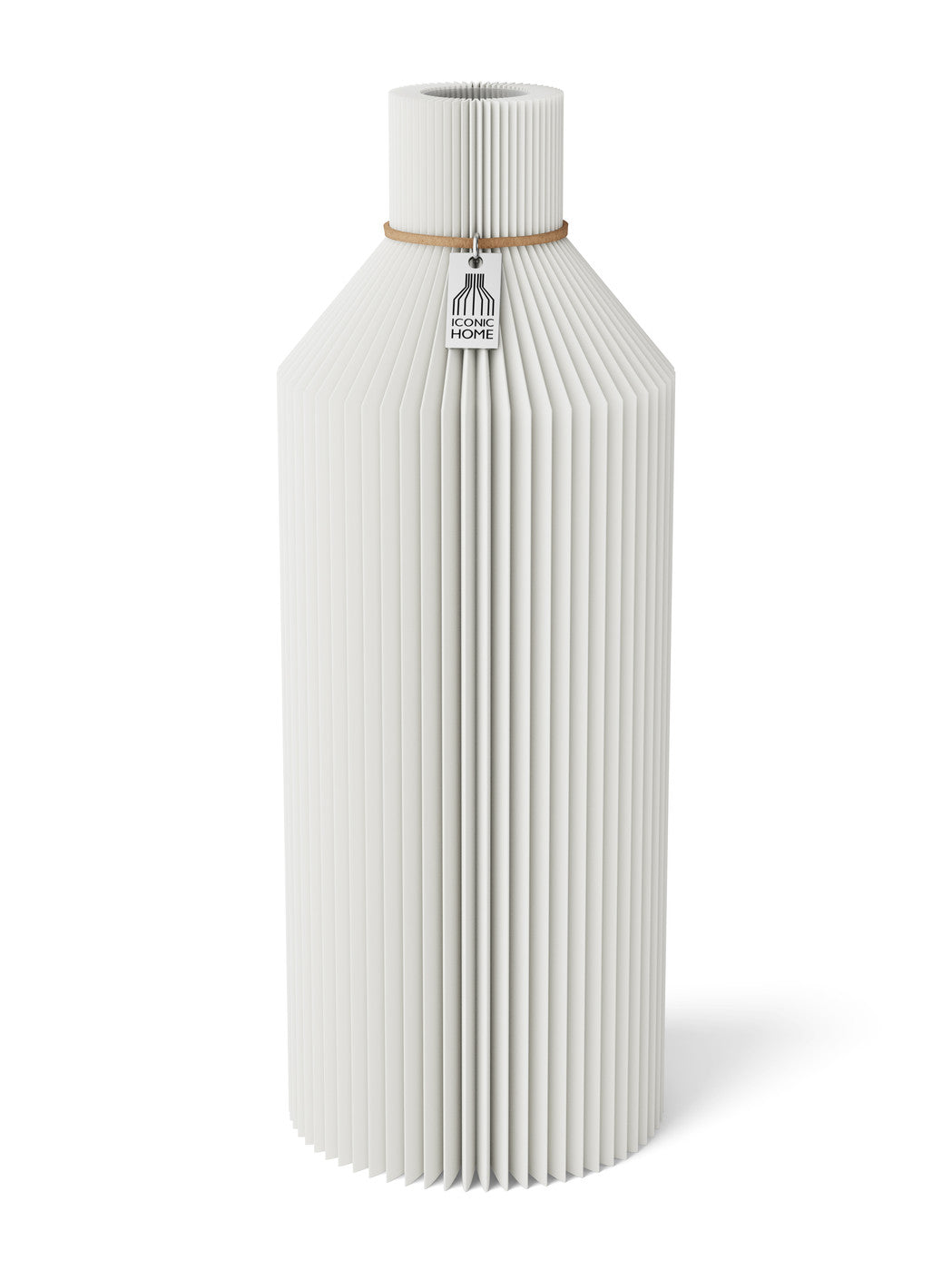 Vase Straight Pure White 32 cm ICONIC HOME Naturfarbenes Band