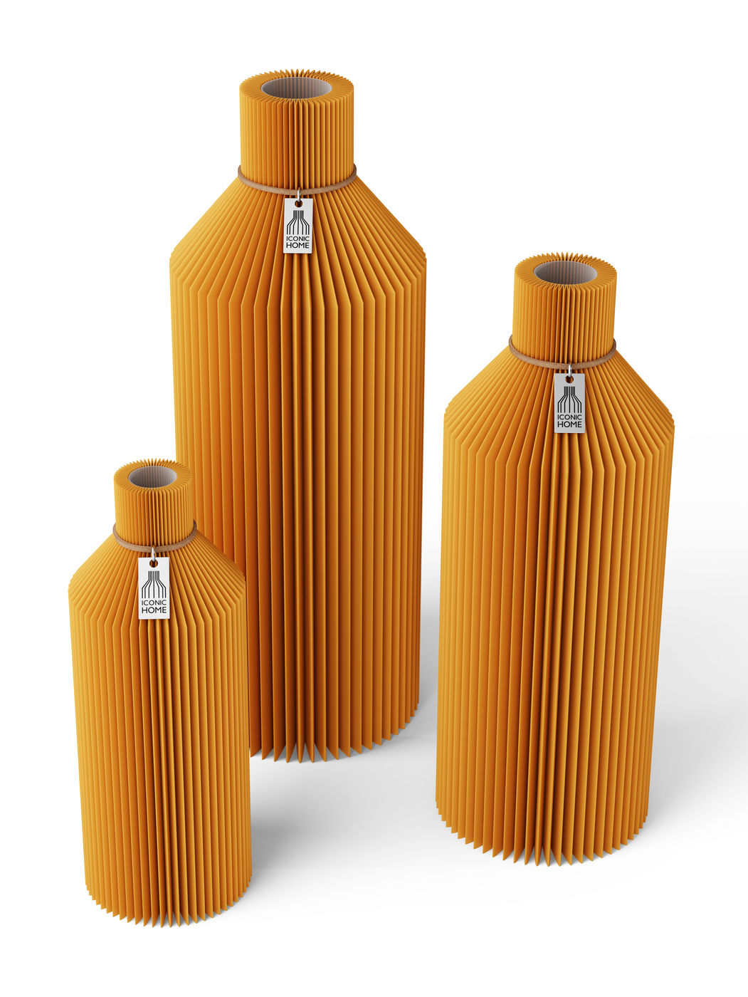 Vase Straight Set aus 3 Vasen Golden Sunrise ICONIC HOME