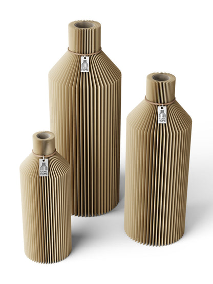 3 Vasen Set Straight Natural Oak ICONIC HOME Naturfarbenes Band