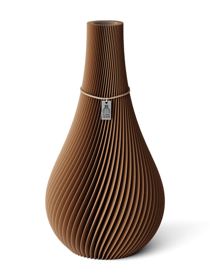 Vase Twist Choco Brown 38 cm ICONIC HOME Naturfarbenes Band