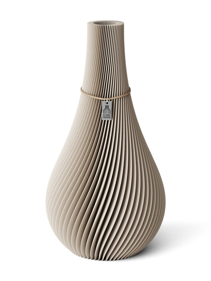 Vase Twist Cozy Greige 38 cm ICONIC HOME Naturfarbenes Band