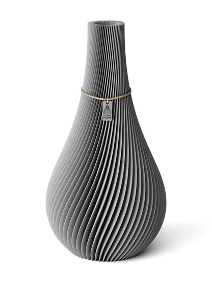 Vase Twist Dreamy Gray 38 cm ICONIC HOME Naturfarbenes Band