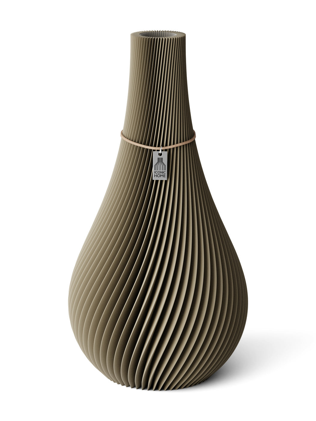 Vase Twist Mystic Mud 38 cm ICONIC HOME Naturfarbenes Band