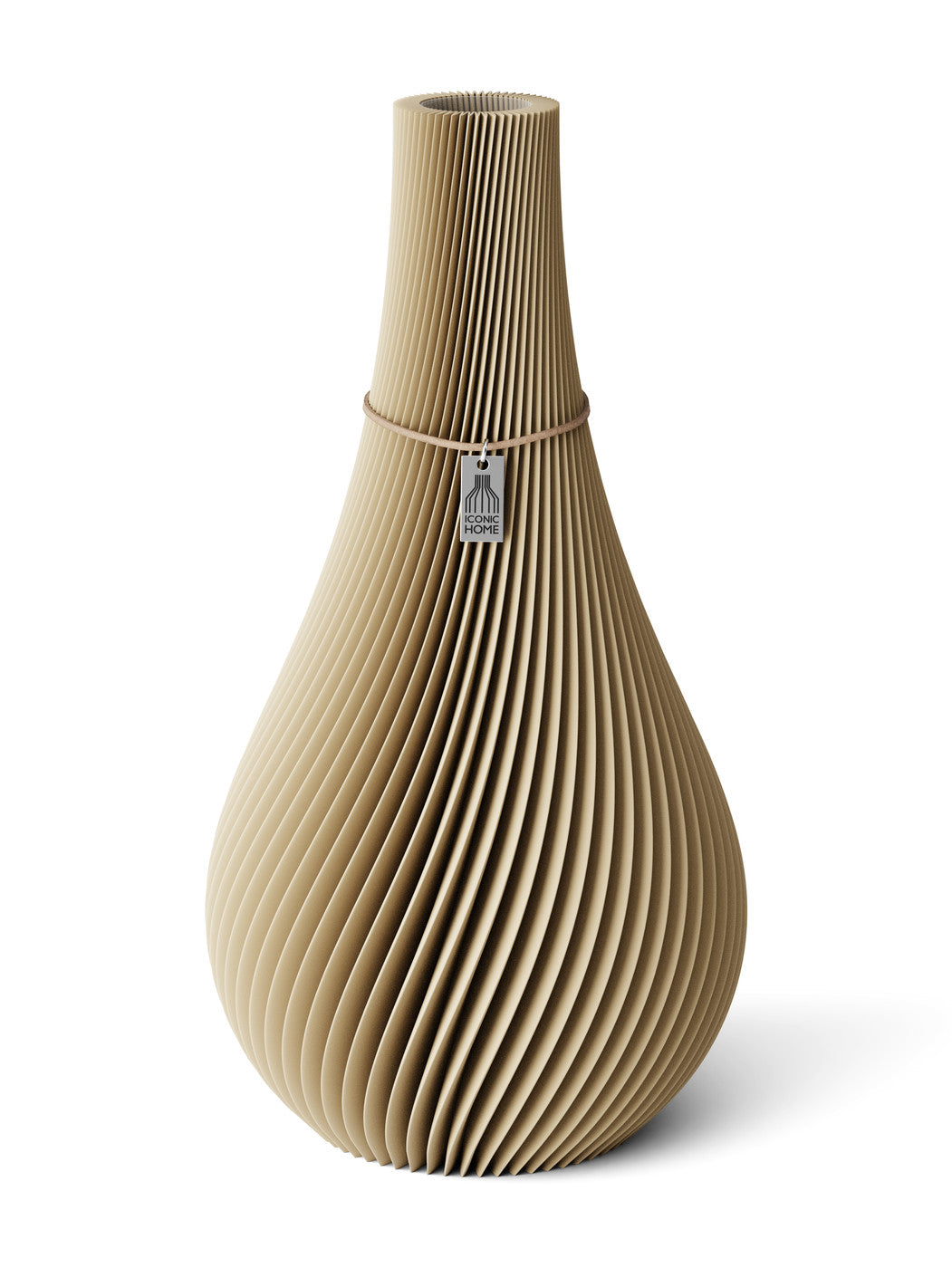 Vase Twist Natural Oak 38 cm ICONIC HOME Naturfarbenes Band