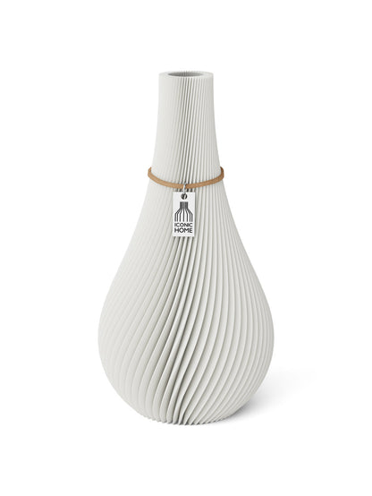 Vase Twist Pure White 24 cm ICONIC HOME Naturfarbenes and