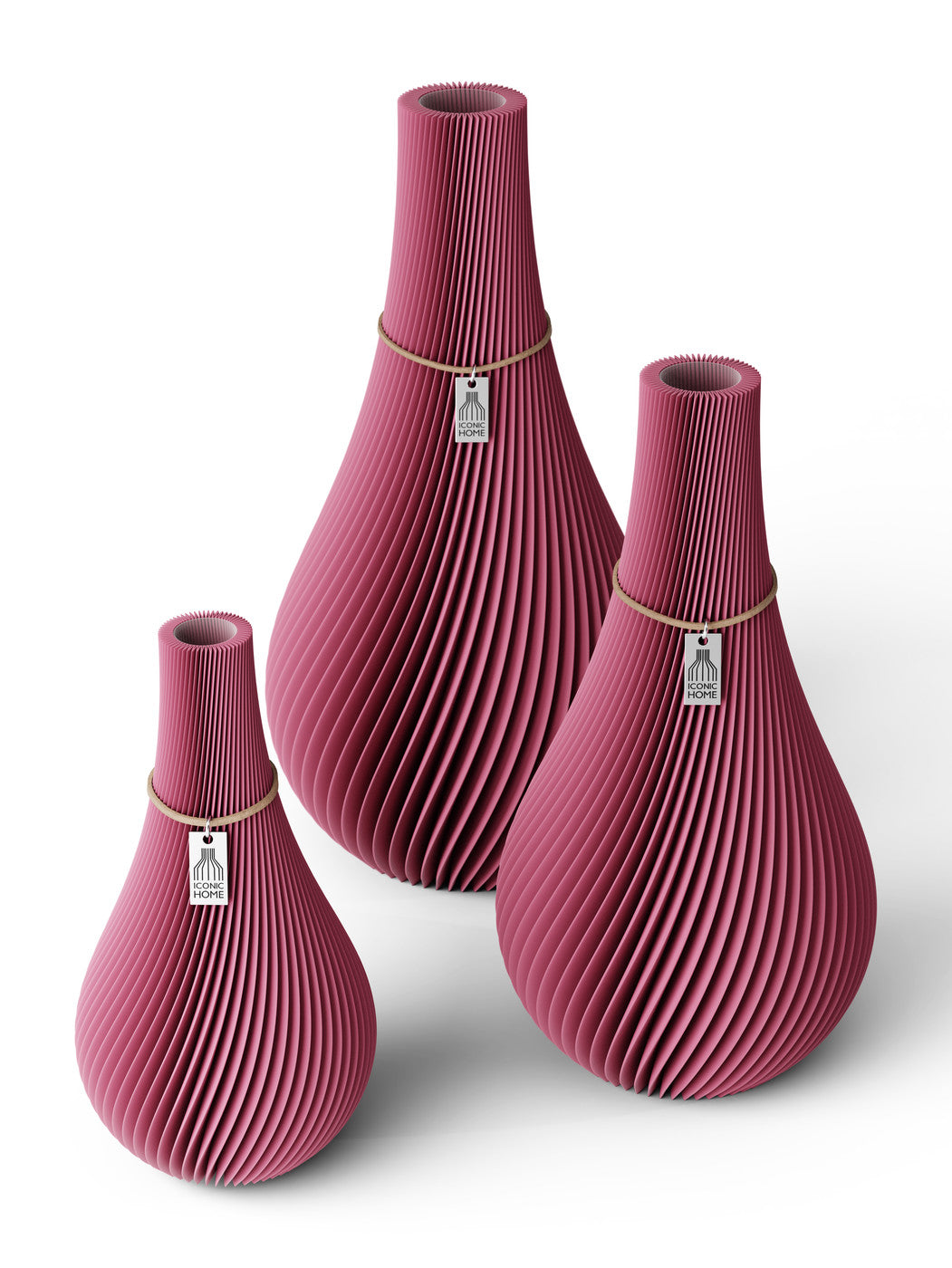 Vase Twist Set 3 Vasen Soft Berry ICONIC HOME