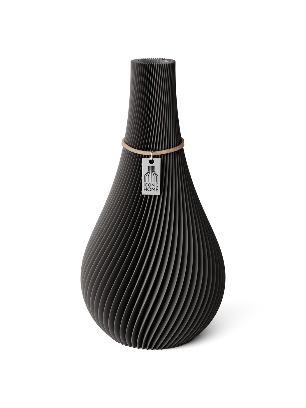 Vase Twist Stormy Gray 24 cm ICONIC HOME Naturfarbenes and